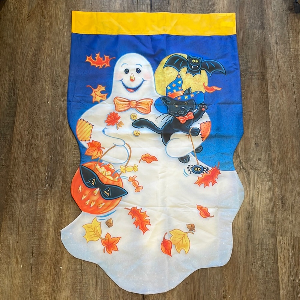 👻 Vintage Beth O’Bryant Halloween Ghost Flag